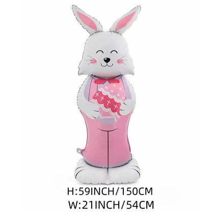 🐰🎉Globo gigante 3D con forma de conejo que se mantiene en pie por sí solo. Alegría festiva