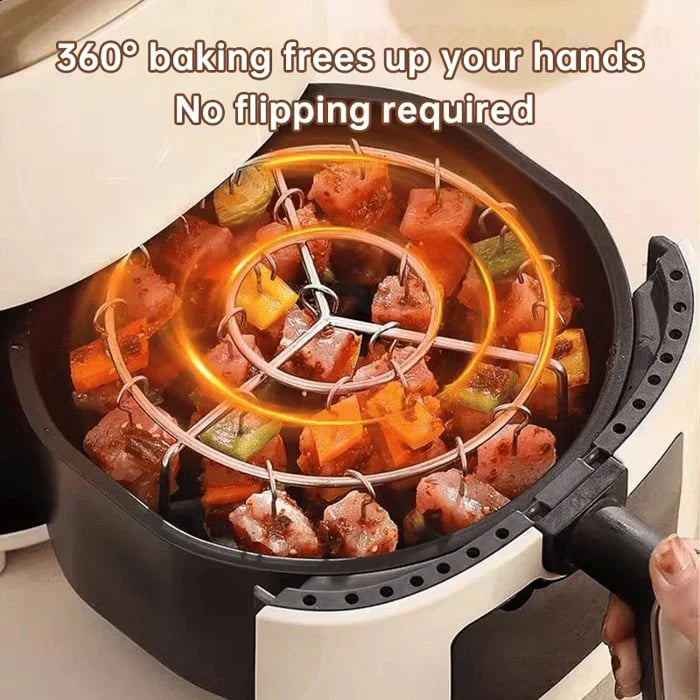 🎁 ¡OFERTA 50% DTO! 🔥 – 🥩 Parrilla Vertical para Barbacoa en Freidora de Aire A