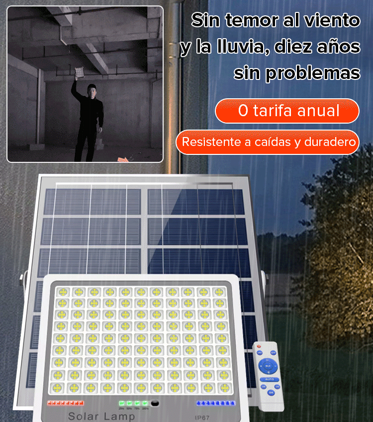 Cubre hasta 350 m² - Luz solar ultrabrillante para exteriores