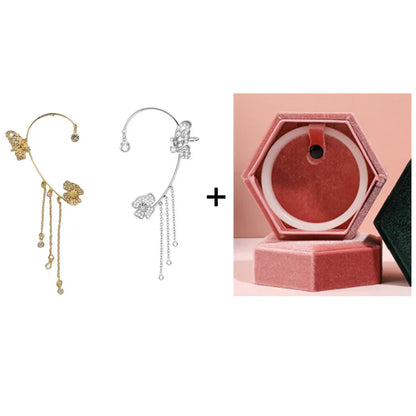 Pendientes con borlas de flores de mariposa