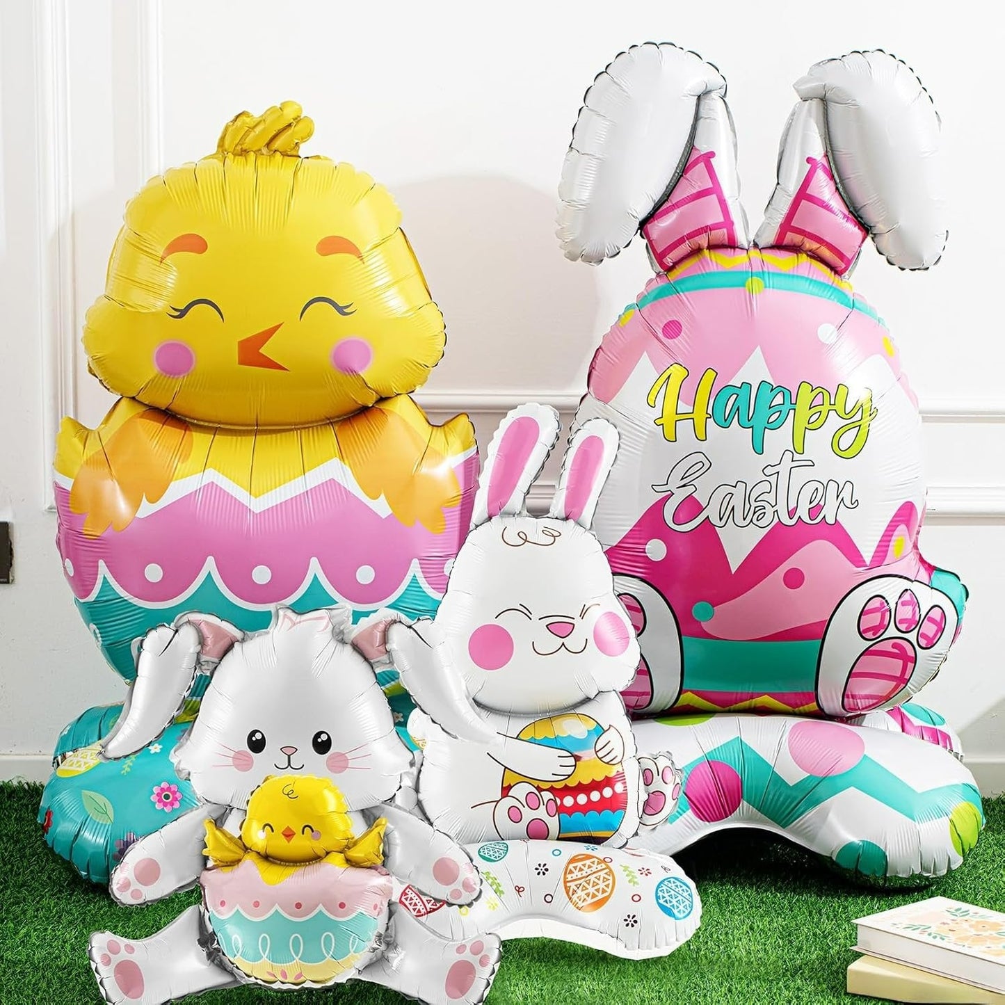 🐰🎉Globo gigante 3D con forma de conejo que se mantiene en pie por sí solo. Alegría festiva
