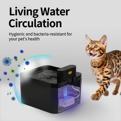 Fuente de agua automática para gatos 2.2 L, bebedero para mascotas a batería con sensor de movimiento