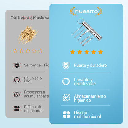 🔥Juego de palillos de dientes de acero inoxidable 7pcs