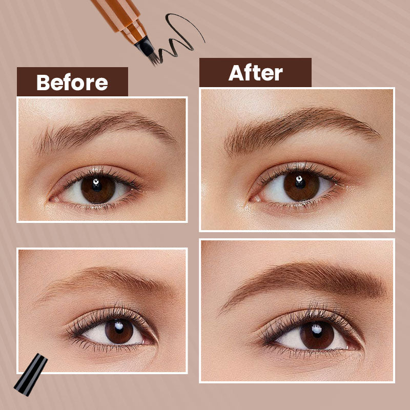 🔥¡Compre 3 y llévese 5 gratis（8 piezas）!🔥Lápiz de cejas y barba de cuatro puntas resistente al agua