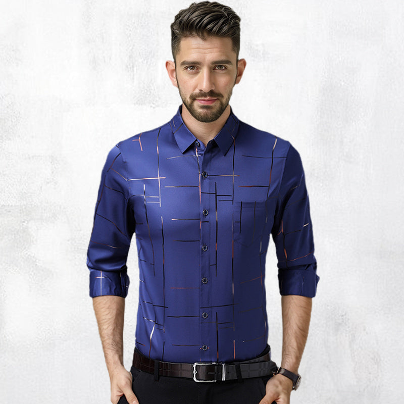 👔 Camisa Fina sin Planchado para Hombre – Elegante, Cómoda y Perfecta para Otoño e Invierno ✨❄️