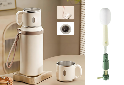 ☕🌟 Botella de Acero Inoxidable con Aislamiento al Vacío y Taza con Tapa – Mantén tus Bebidas a la Temperatura Ideal por Más Tiempo 🧊🔥
