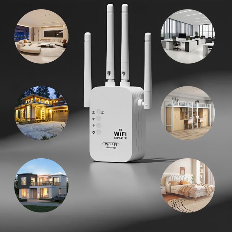 🎁 ¡Último Día de Promoción al 50%! 🔥 Amplificador WiFi 2025, 1200Mbps Banda Dual (5GHz/2.4GHz), Amplificador de Señal, Cubre 10,000 pies² y 50 Dispositivos, Repetidor con Puerto Ethernet.