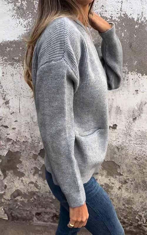 ⏳Spécial à durée limitée⏰Veste tricotée à col rond et fermeture éclair🧥