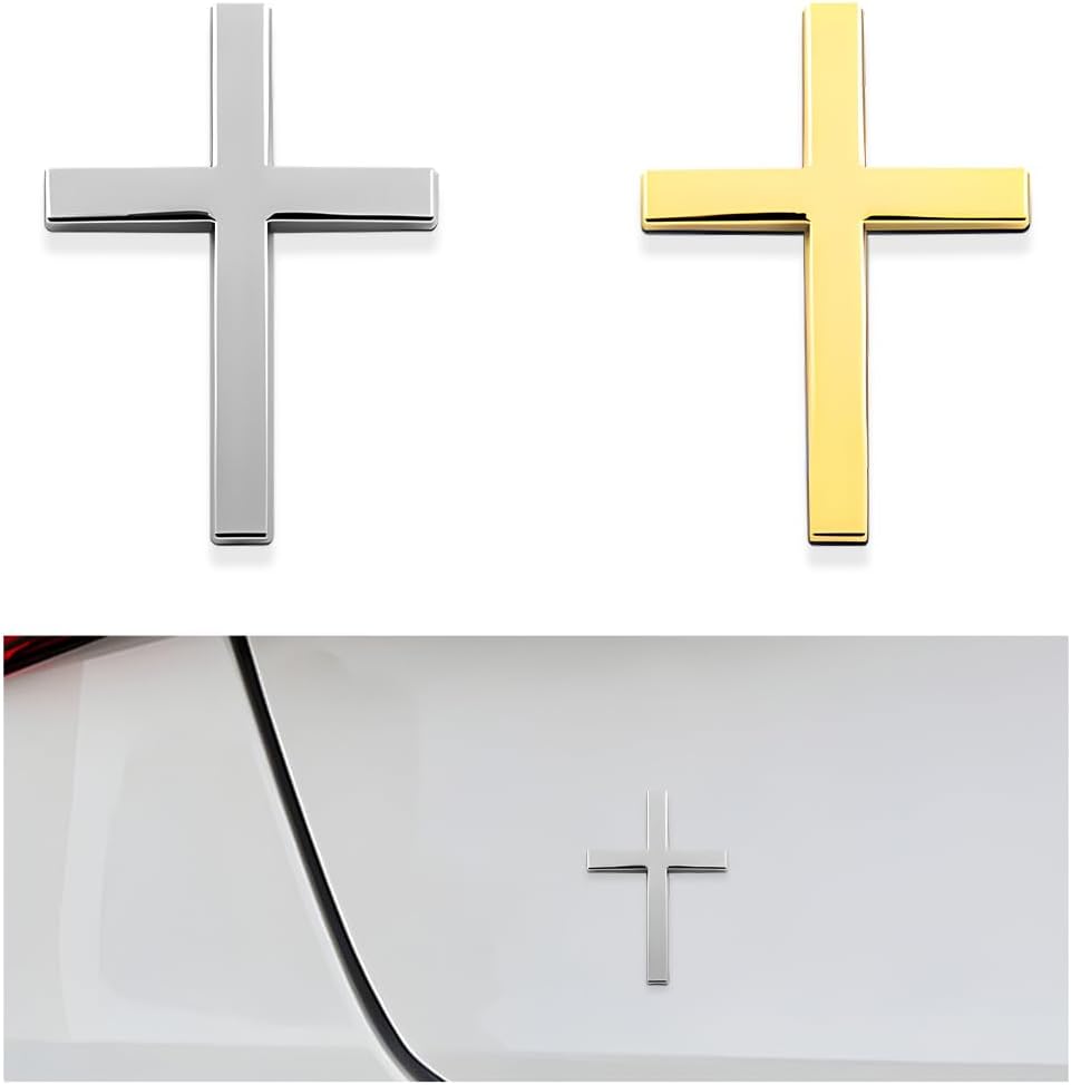 💥 ¡COMPRA 1 Y LLÉVATE 1 GRATIS! 🚗✝️ Pegatinas metálicas con la cruz de Jesucristo: cubiertas autoadhesivas en 3D para arañazos en el coche 🌟