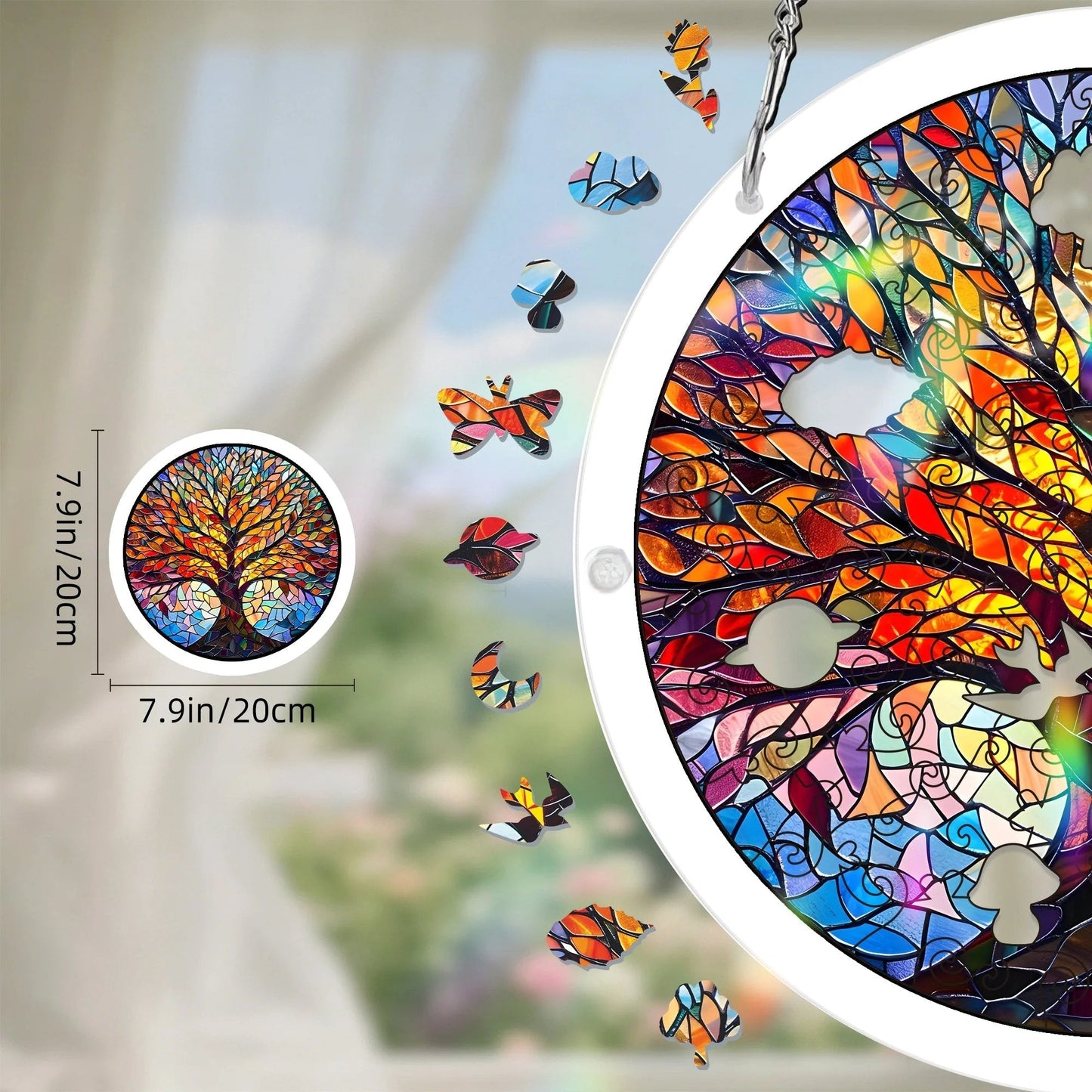 Rompecabezas Atrapasol de Acrílico, 80 Piezas para Decorar Ventana