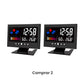 Reloj despertador de mesa LED digital con monitor de temperatura y humedad y pronóstico del tiempo.