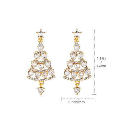 Pendientes Árbol de Navidad Brillante