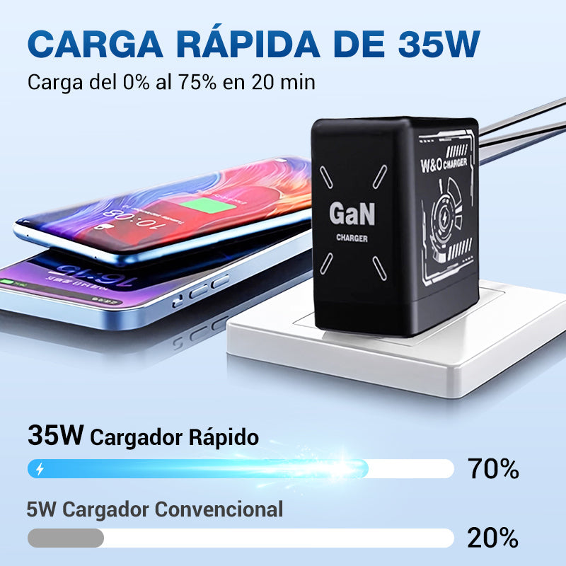 ⏳Especial por tiempo limitado⏰Adaptador de carga rápida con cable y conector tipo C retráctil