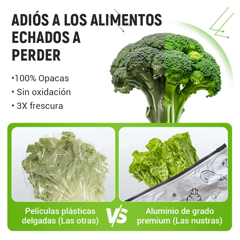 🔥Éxito de ventas mundial🍗 ¡Oferta por tiempo limitado! Compra 2 y llévate 1 gratis🥦Bolsas de almacenamiento reutilizables con cierre hermético de papel de aluminio.