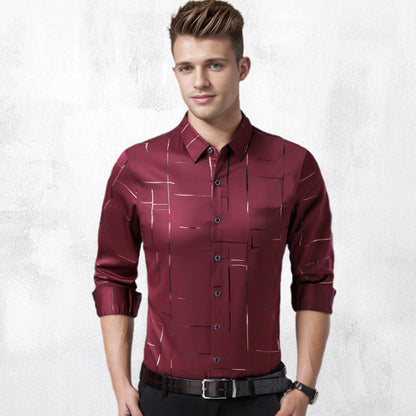 👔 Camisa Fina sin Planchado para Hombre – Elegante, Cómoda y Perfecta para Otoño e Invierno ✨❄️