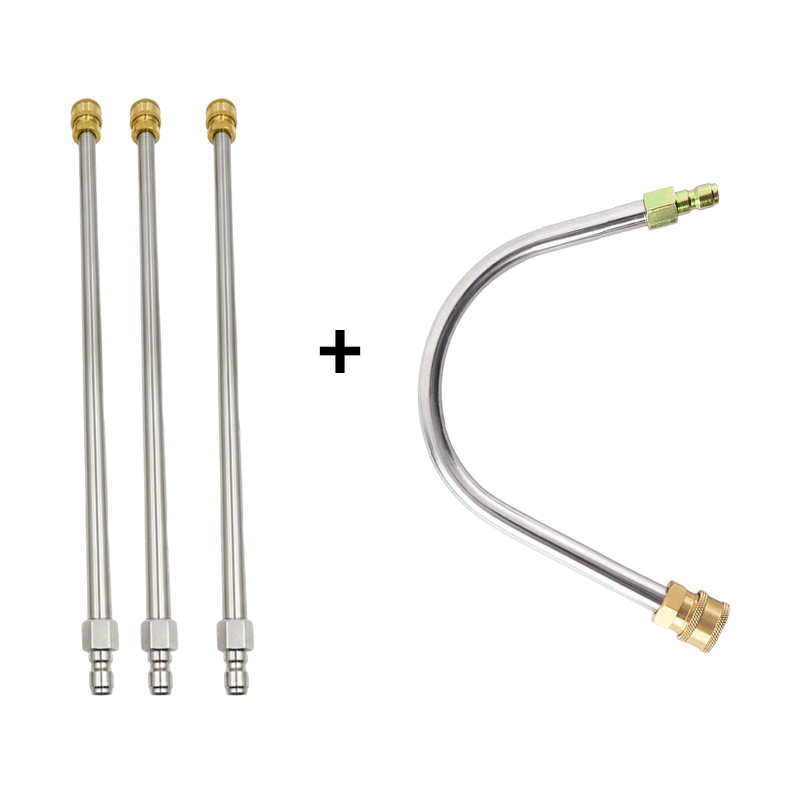 💦 Juego de Varillas Extensibles para Limpieza de Alta Presión – Acero Inoxidable, Latón, 4000 PSI, Conexión Rápida 1/4", Varilla en U, 6 Boquillas, Limpieza de Canaletas