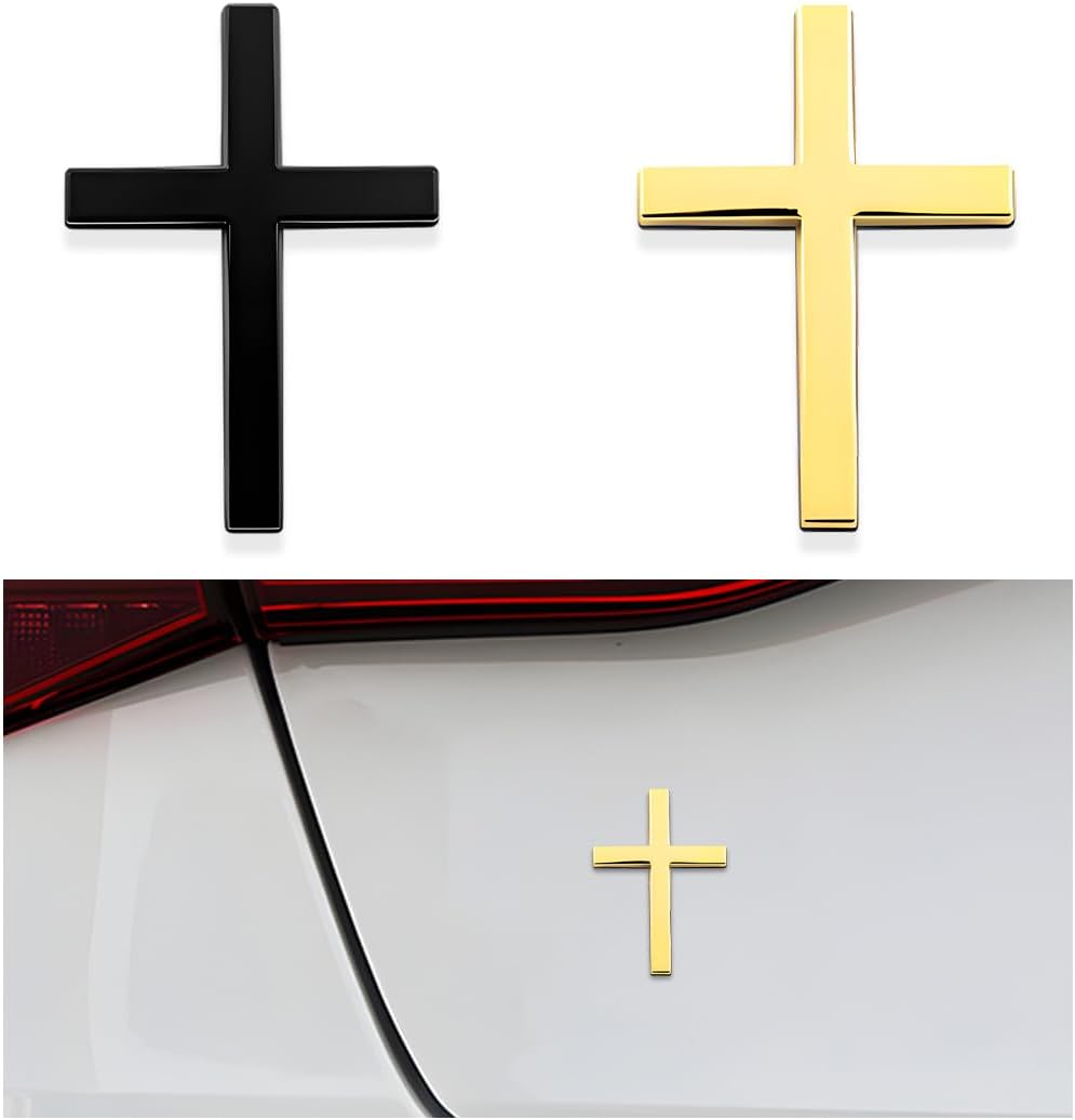 💥 ¡COMPRA 1 Y LLÉVATE 1 GRATIS! 🚗✝️ Pegatinas metálicas con la cruz de Jesucristo: cubiertas autoadhesivas en 3D para arañazos en el coche 🌟