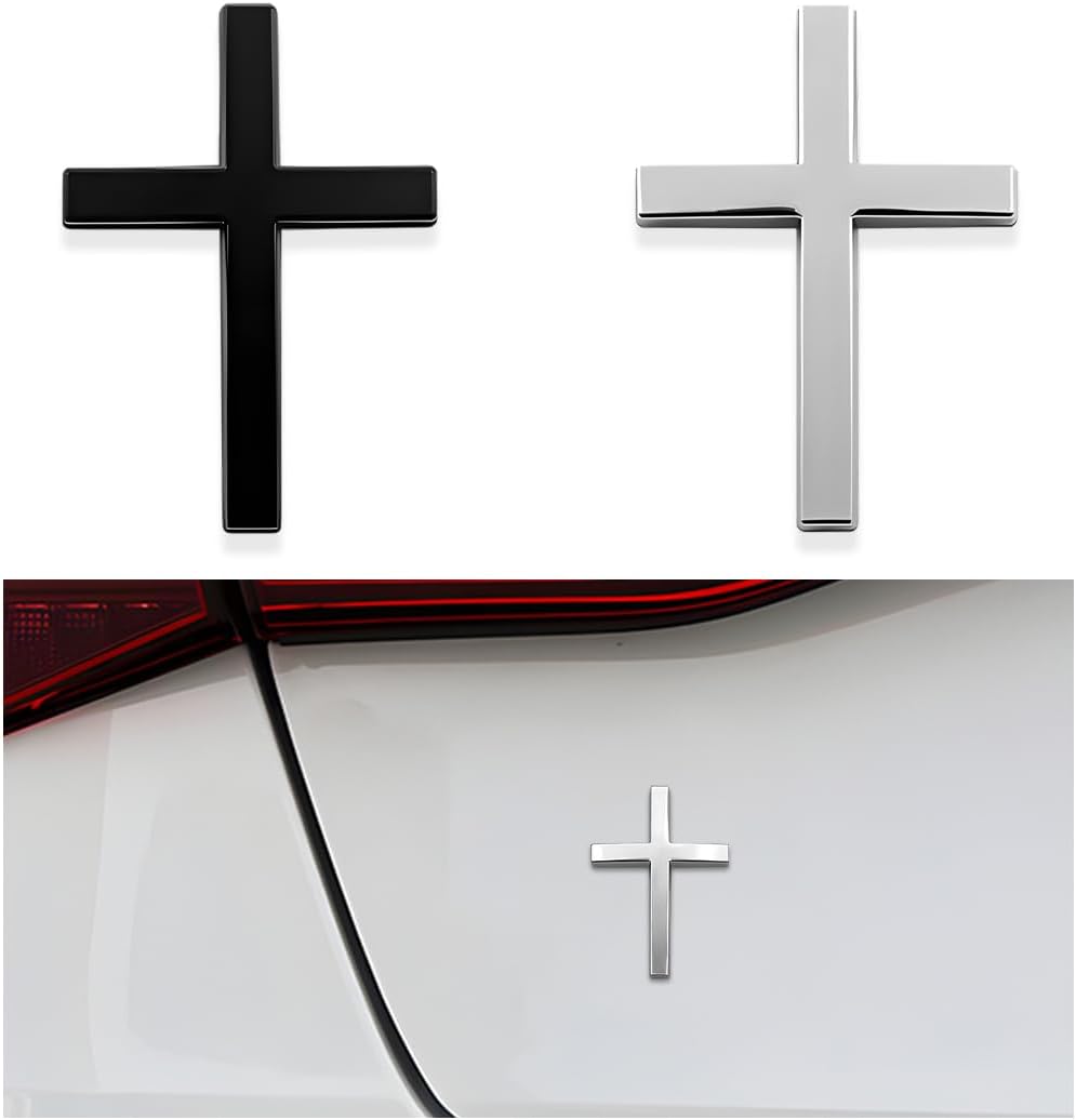 💥 ¡COMPRA 1 Y LLÉVATE 1 GRATIS! 🚗✝️ Pegatinas metálicas con la cruz de Jesucristo: cubiertas autoadhesivas en 3D para arañazos en el coche 🌟