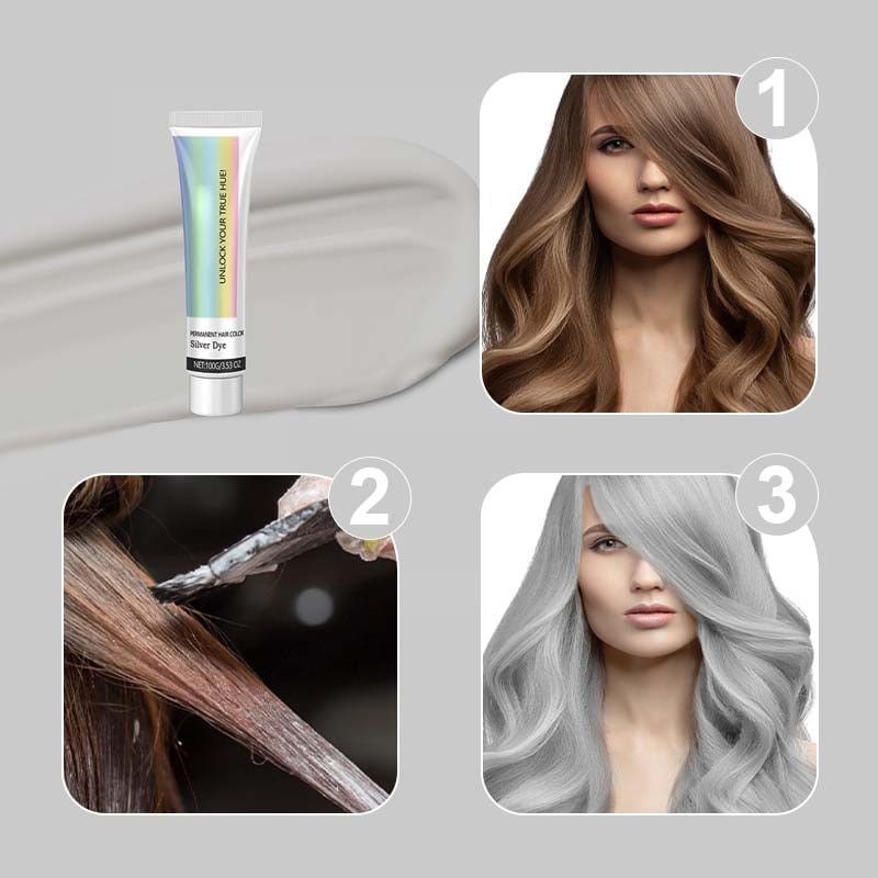 Tinte para Cabello Plata 2 en 1 con Extractos Naturales
