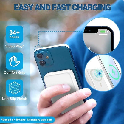 🔥Por tiempo limitado 50% de descuento⚡Batería externa inalámbrica portátil con imán (10000mAh)