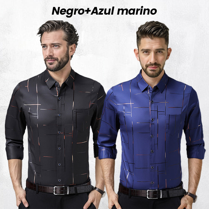 👔 Camisa Fina sin Planchado para Hombre – Elegante, Cómoda y Perfecta para Otoño e Invierno ✨❄️