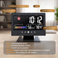 Reloj despertador de mesa LED digital con monitor de temperatura y humedad y pronóstico del tiempo.