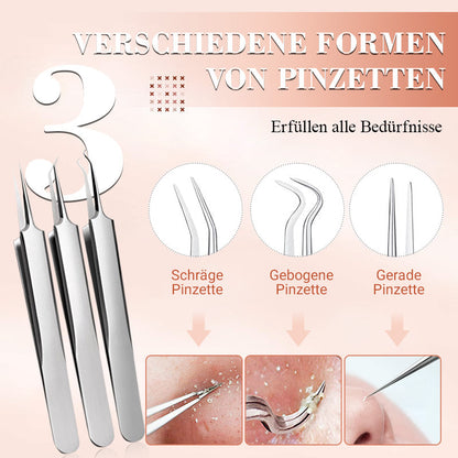 ⚡ ¡50 % DE DESCUENTO! ✨ EXTRACTOR DE PUNTAS NEGRAS DE ACERO INOXIDABLE: juego de 7 piezas para limpieza profunda, herramientas de precisión para el cuidado facial, esterilizables y respetuosas con la piel 🌟🧴