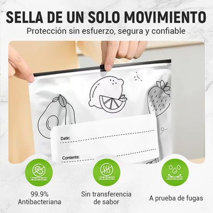 🔥Éxito de ventas mundial🍗 ¡Oferta por tiempo limitado! Compra 2 y llévate 1 gratis🥦Bolsas de almacenamiento reutilizables con cierre hermético de papel de aluminio.