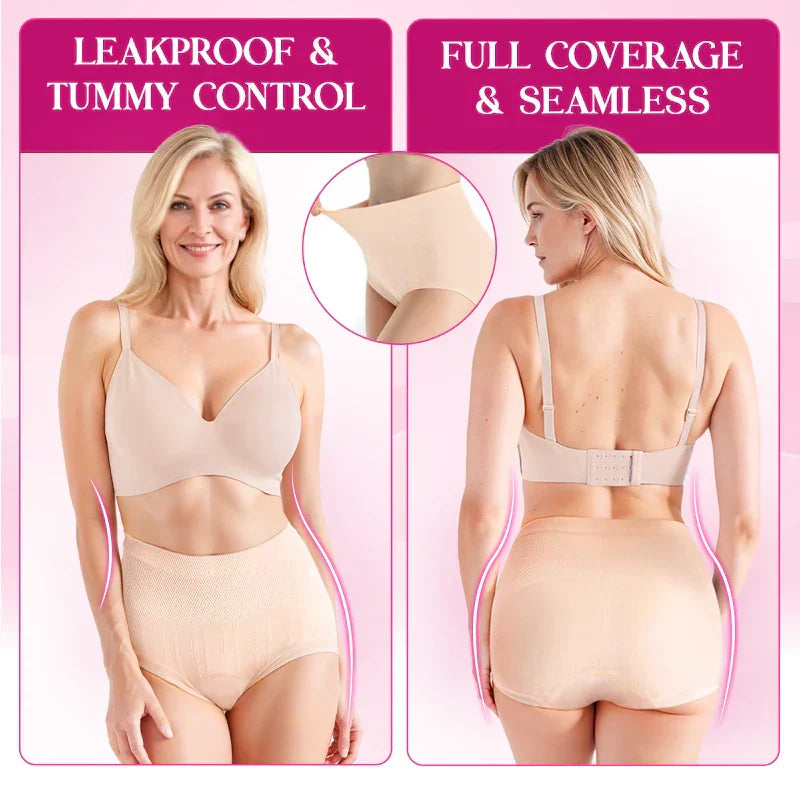 💞REBAJAS 70 % DE DESCUENTO - Braguitas impermeables de cintura alta que controlan el abdomen y realzan los glúteos