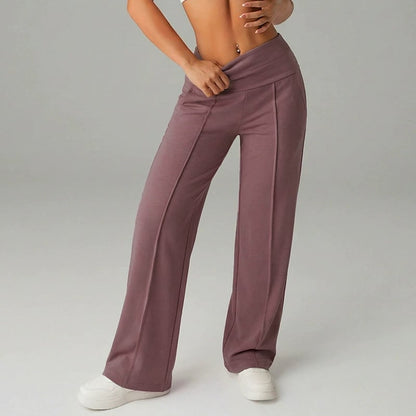🔥 50% DE DESCUENTO 🔥Pantalones casuales de mujer de cintura alta y pierna ancha 👖✨