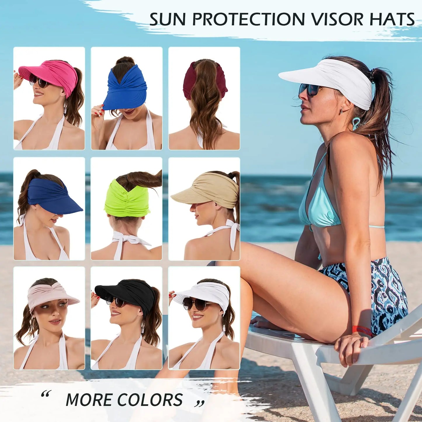 🔥Gorra con visera para mujer con protección UV UPF 50+
