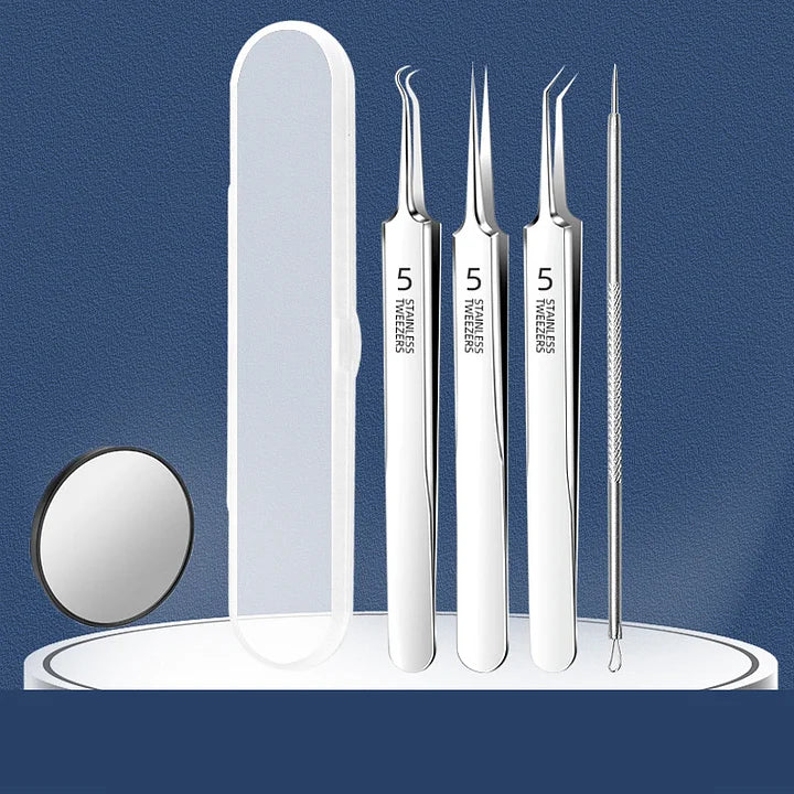 ⚡ ¡50 % DE DESCUENTO! ✨ EXTRACTOR DE PUNTAS NEGRAS DE ACERO INOXIDABLE: juego de 7 piezas para limpieza profunda, herramientas de precisión para el cuidado facial, esterilizables y respetuosas con la piel 🌟🧴