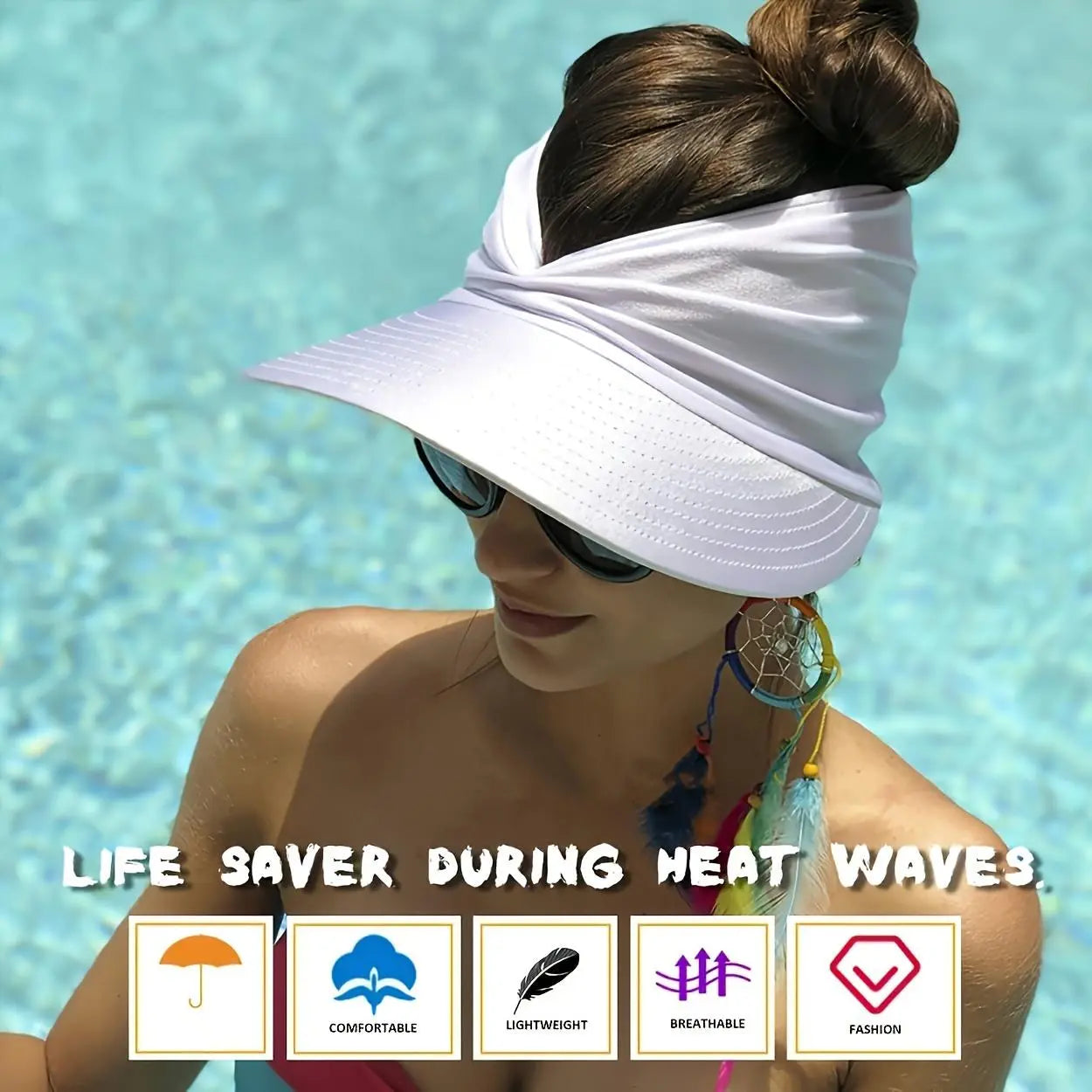🔥Gorra con visera para mujer con protección UV UPF 50+