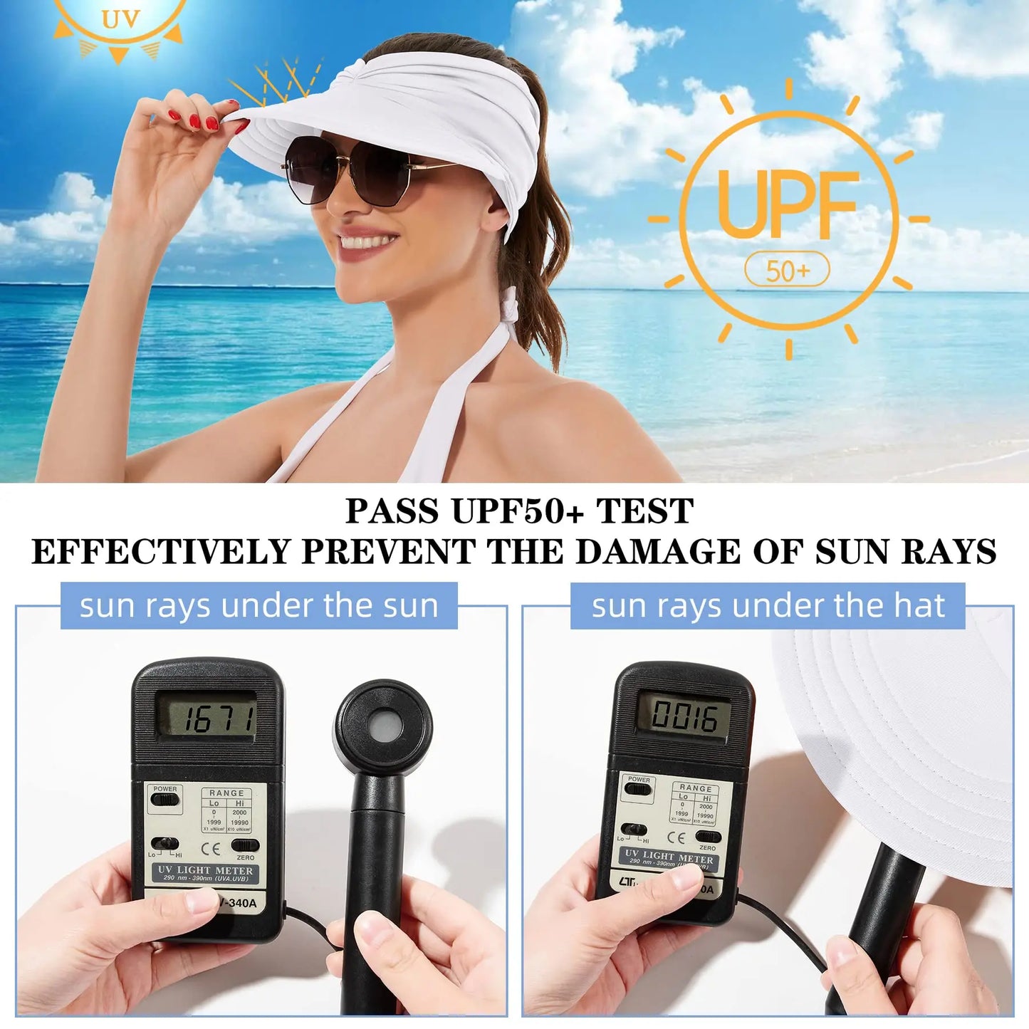 🔥Gorra con visera para mujer con protección UV UPF 50+