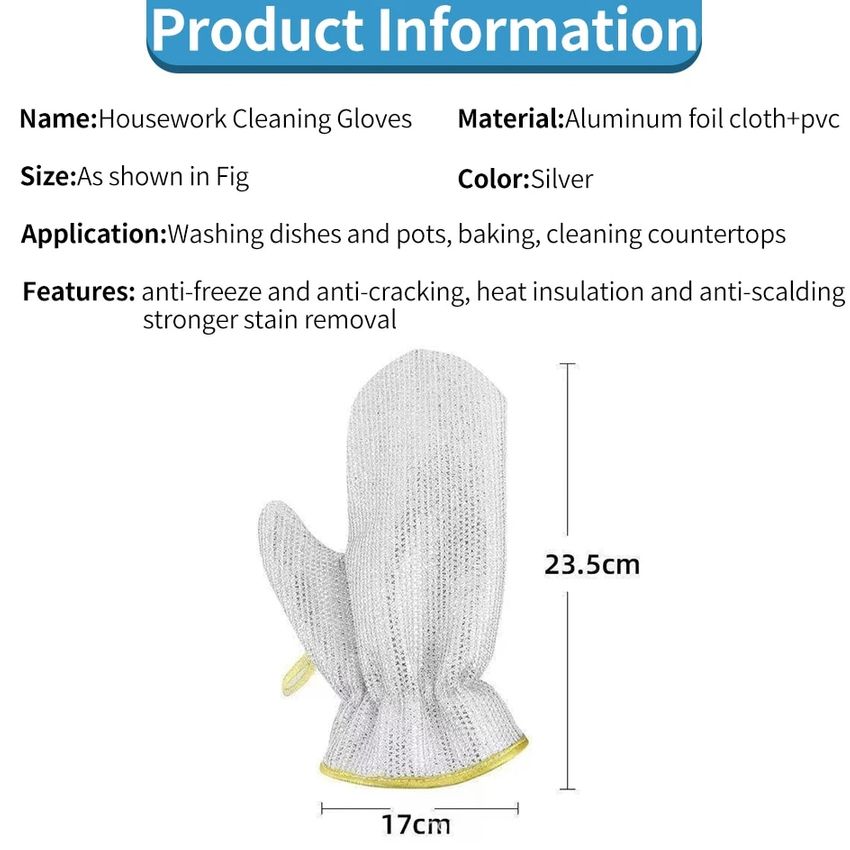Guantes de Alambre para Lavar Platos - Resistentes a Cortes y Flexibles, Protegen las Manos de Bordes Filosos y Agua Caliente, Duraderos para el Uso Diario