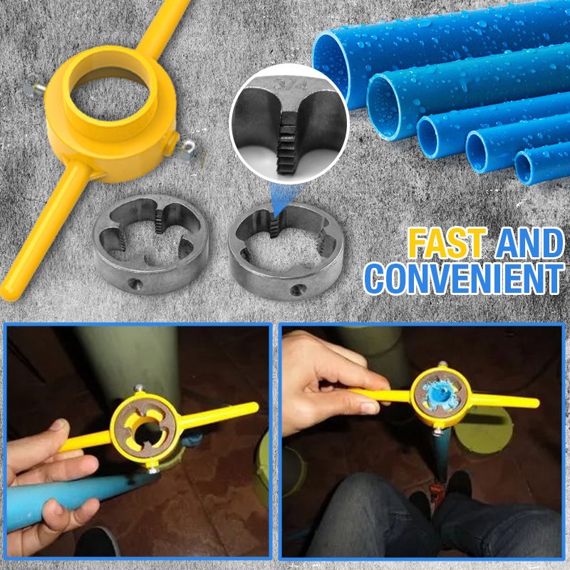 Juego de herramientas de roscar de plástico de 6 piezas de primera calidad, que facilita la conexión de tuberías sin esfuerzo.