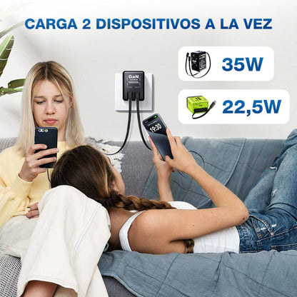 ⏳Especial por tiempo limitado⏰Adaptador de carga rápida con cable y conector tipo C retráctil