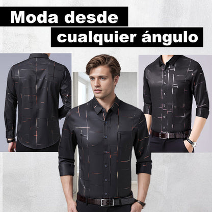 👔 Camisa Fina sin Planchado para Hombre – Elegante, Cómoda y Perfecta para Otoño e Invierno ✨❄️