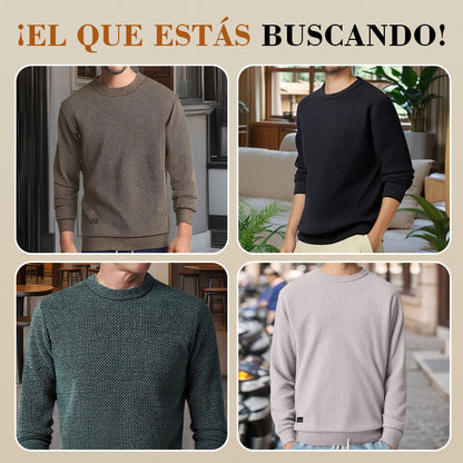 ✨ Top de cuello redondo acogedor de hombres - Regalo ideal🎁