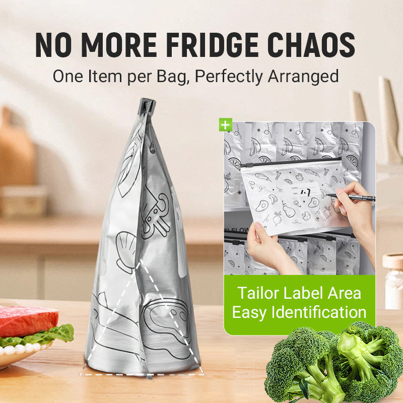 🔥Éxito de ventas mundial🍗 ¡Oferta por tiempo limitado! Compra 2 y llévate 1 gratis🥦Bolsas de almacenamiento reutilizables con cierre hermético de papel de aluminio.