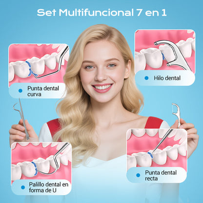 🔥Juego de palillos de dientes de acero inoxidable 7pcs