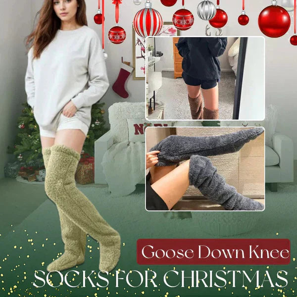 🎁¡Rebajas de Navidad con un 50 % de descuento!💥¡Calcetines hasta la rodilla de plumón de ganso!🧦⛄