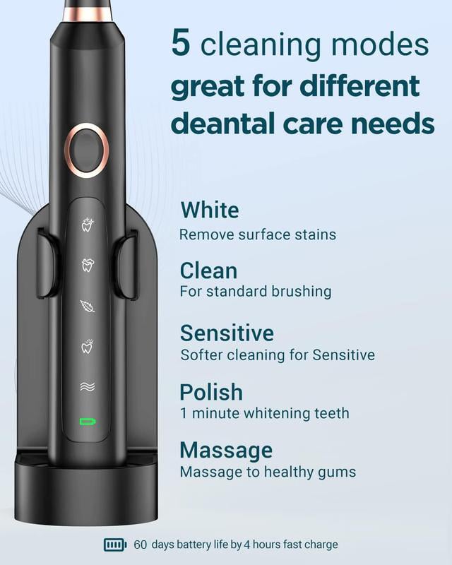 Cepillo de Dientes Eléctrico Sónico Portátil para Adulto