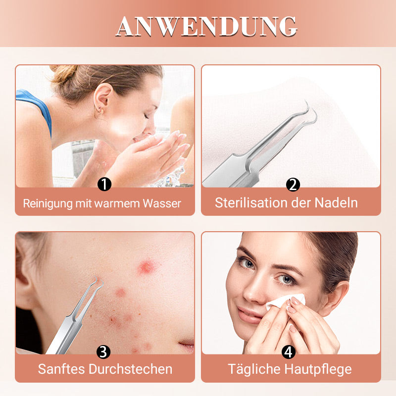 ⚡ ¡50 % DE DESCUENTO! ✨ EXTRACTOR DE PUNTAS NEGRAS DE ACERO INOXIDABLE: juego de 7 piezas para limpieza profunda, herramientas de precisión para el cuidado facial, esterilizables y respetuosas con la piel 🌟🧴