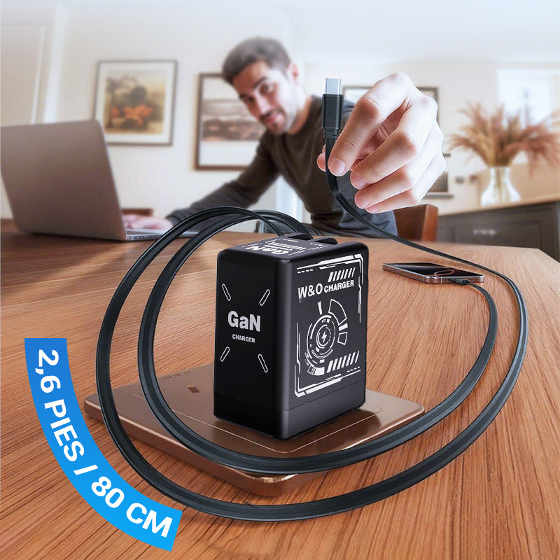 ⏳Especial por tiempo limitado⏰Adaptador de carga rápida con cable y conector tipo C retráctil