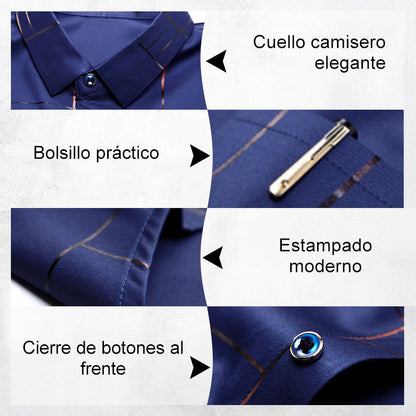 👔 Camisa Fina sin Planchado para Hombre – Elegante, Cómoda y Perfecta para Otoño e Invierno ✨❄️