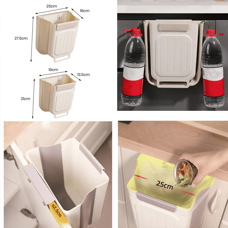 Cubo de basura plegable y colgante multiusos para la cocina