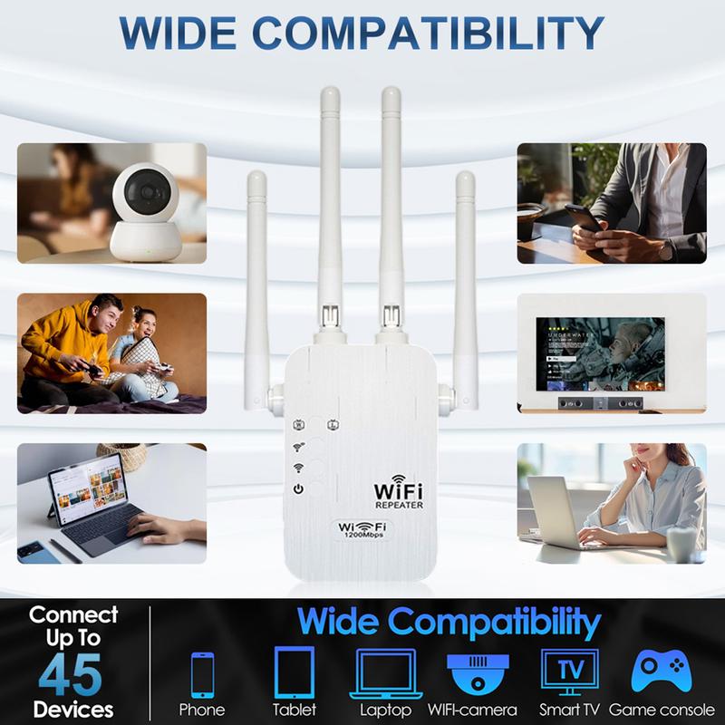 🎁 ¡Último Día de Promoción al 50%! 🔥 Amplificador WiFi 2025, 1200Mbps Banda Dual (5GHz/2.4GHz), Amplificador de Señal, Cubre 10,000 pies² y 50 Dispositivos, Repetidor con Puerto Ethernet.