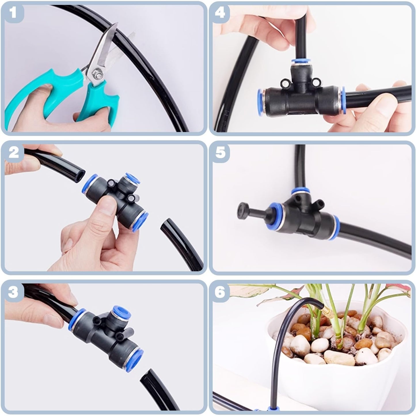 🌱Sistema de riego automático para jardín curvo 360°