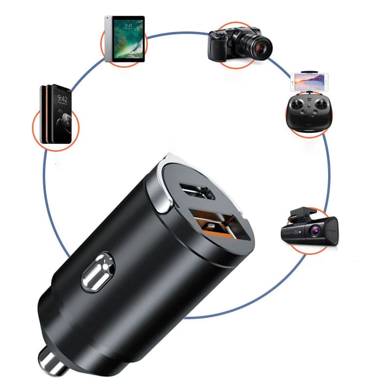 Cargador para Auto de Carga Rápida 100W, Multicompatible con USB-C
